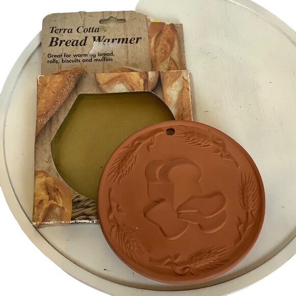 Vtg 1996 Terra Cotta Bread Warmer By Hearthstone Kitchen Collection In Box - Picture 1 of 5